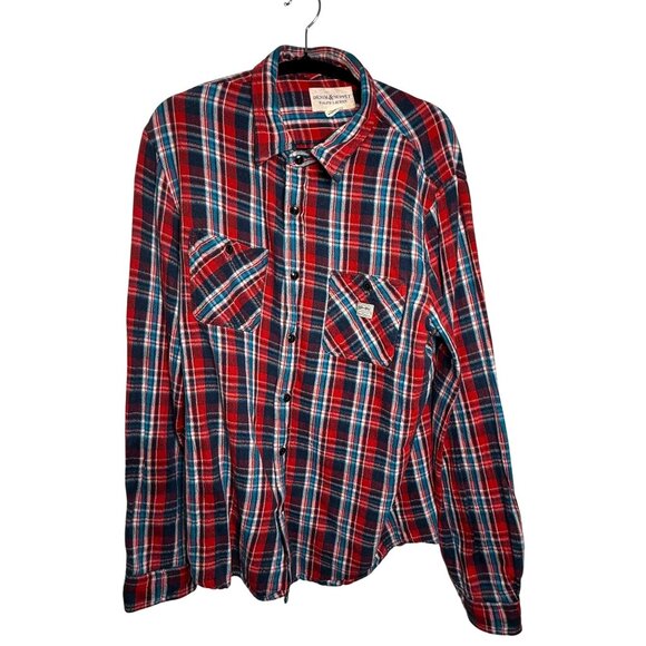 Denim & Supply Ralph Lauren Red Blue Plaid Flannel Shirt L – Vintage‎ Workwear - Picture 1 of 7